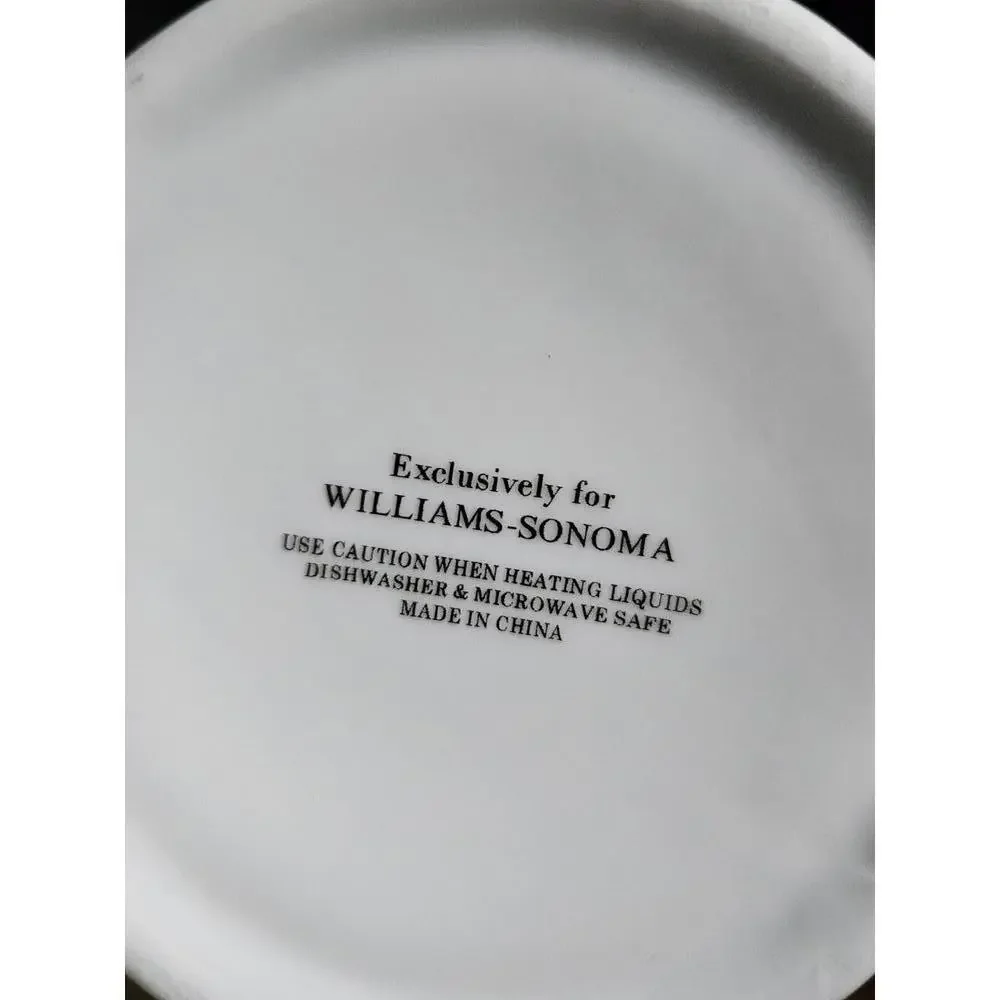 Williams-Sonoma White Monogram Mug Letter K Sculpted Handle Approx 14 oz